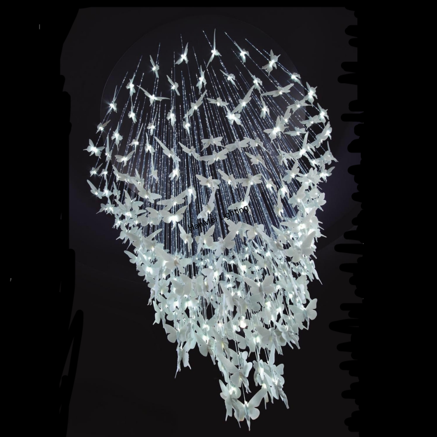 Hotel Lobby Decorative Led Chandelier Lighting butterfly Shape Ceiling Light Chandelier for High Ceiling Hotel Home Staircase