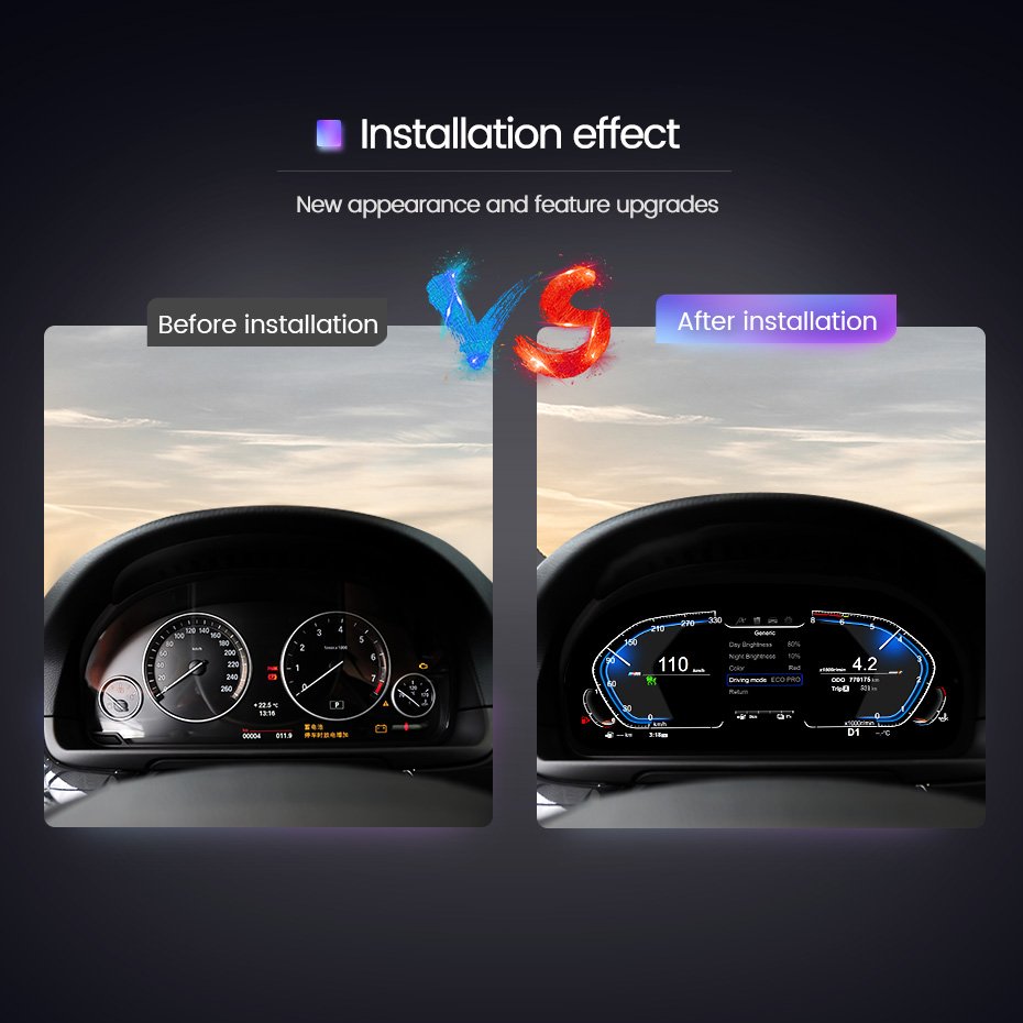 MEKEDE Dashboard Displayer Digital Cluster Instrument Speedometer for BMW 5 Series GT-F07 F10 F11 F18 6 Series F06 F12 F13