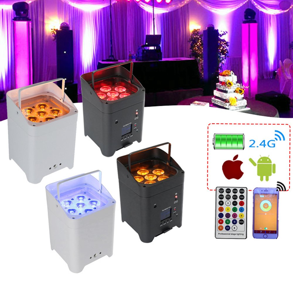 Stage Lighting Wedding 6 18W Wireless Led Battery Lamp Charging Full Color Mobile Phone Remote Control Lamp Intelligent