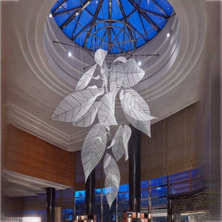 Hotel Restaurant Decoration Chandeliers Led Modern Luxury Large Leaf Chandelier for Home Hotel