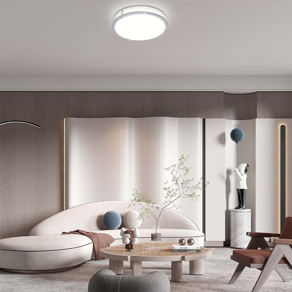 ETL 10Inch 12Inch 5CCT Dimmable Round Surface Flush Mount COB Led Ceiling Light for Living Room Bedroom