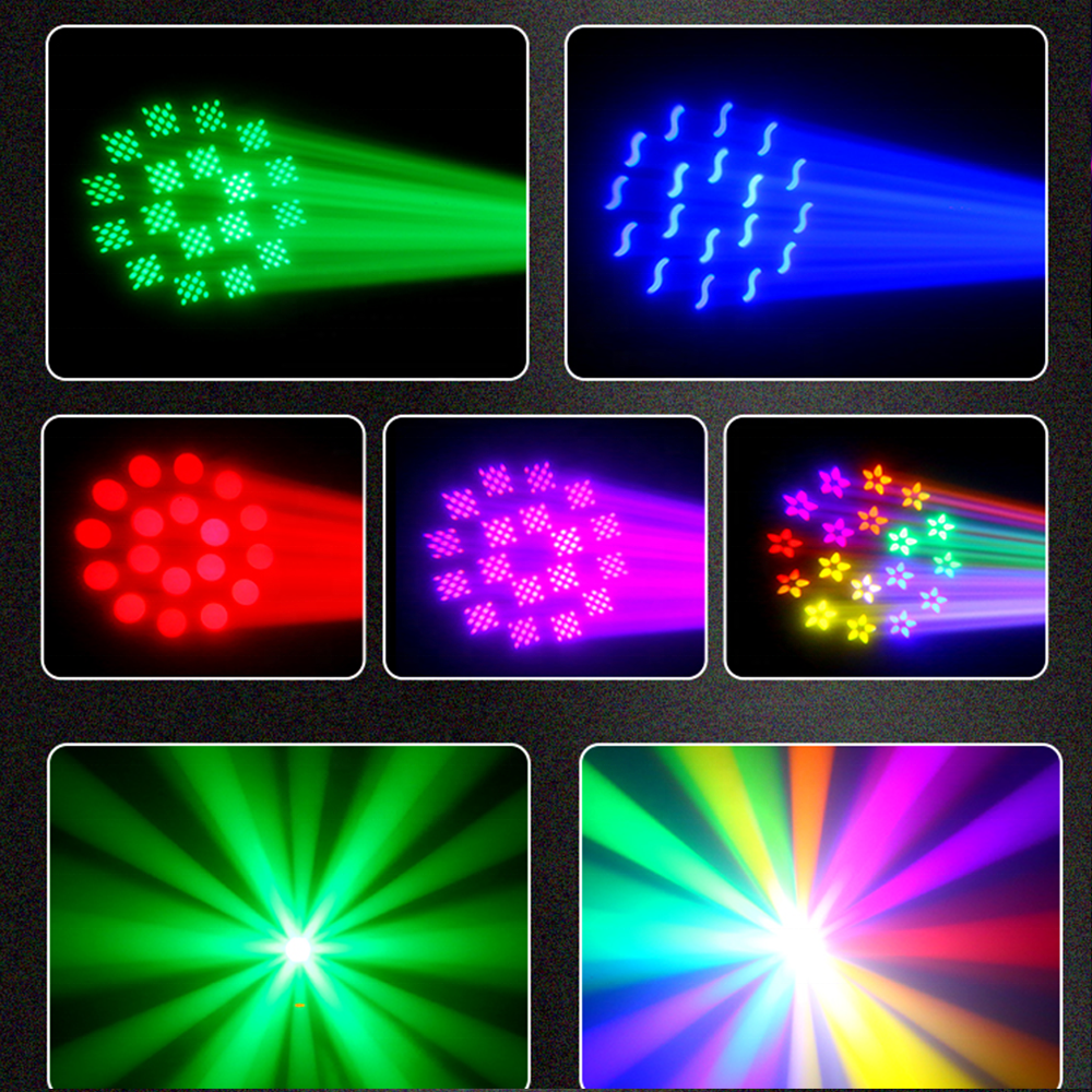 200W Luces Dj Light 18Prism Cabeza Movil LED 200W Beam Spot Moving Head Light RGBW Disco Night Event Club DMX Stage Light