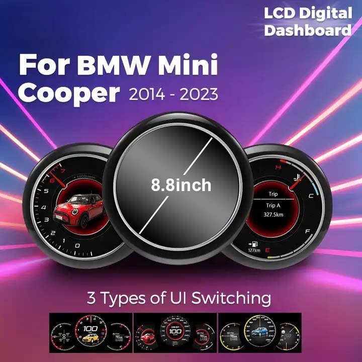 8.8inch Blue Light Anti-glare LCD Digital Dashboard Speedometer for BMW MINI Cooper 2014-2023 Car Dashboard Auto Meter
