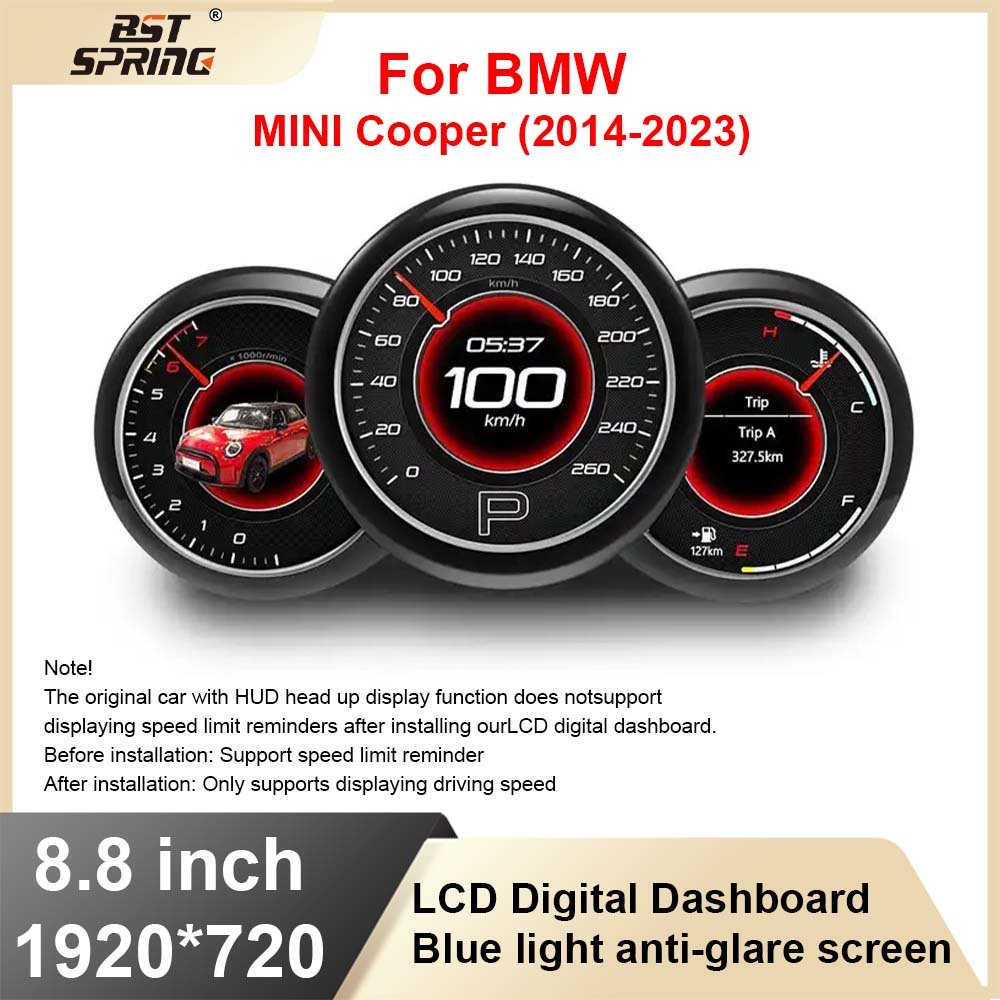 8.8inch Blue Light Anti-glare LCD Digital Dashboard Speedometer for BMW MINI Cooper 2014-2023 Car Dashboard Auto Meter
