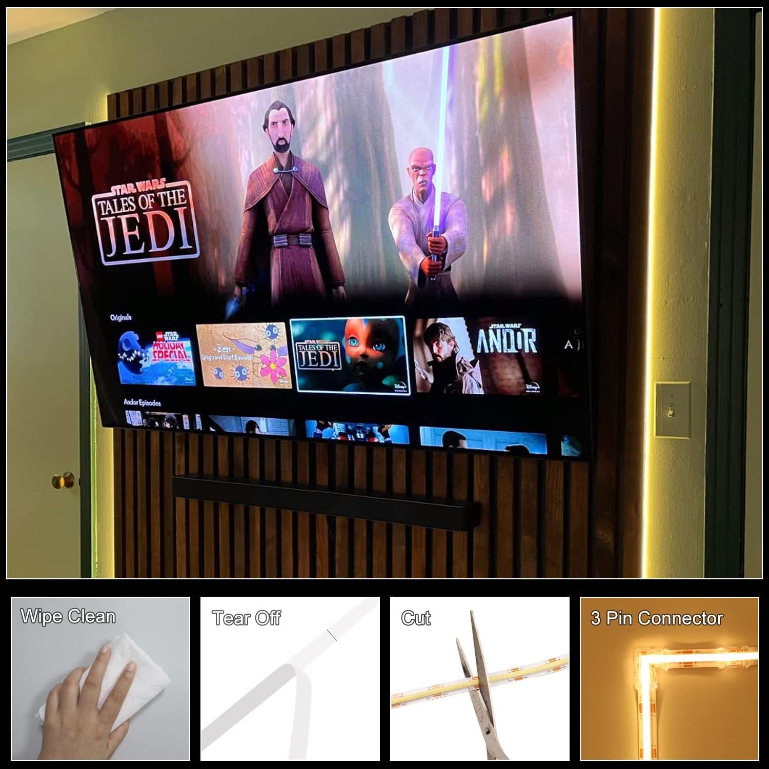 Feican RGBIC Dreamcolor Flex COB Stripe Adressable Programable 12 24Volt Digital RGB IC Led Strip Light for Wall Ceiling