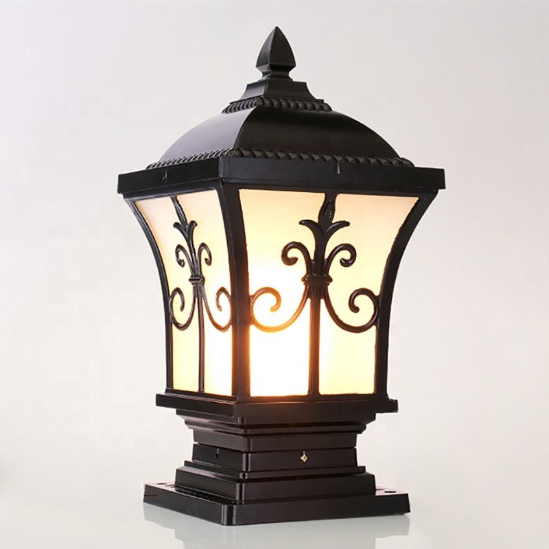 The New American European Style Brass LED Outdoor Copper Lamp Glass Lamp Garden Column Light Pillar Light Villa Garden Gate Post