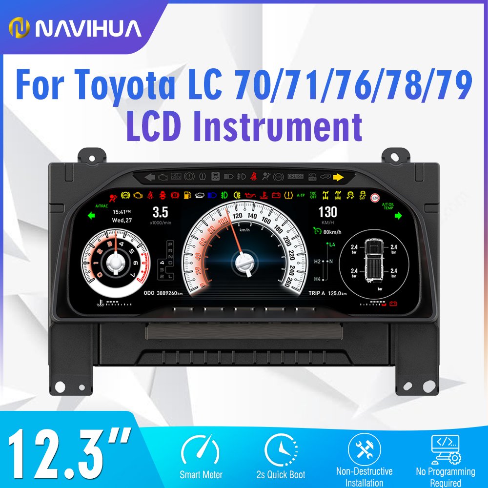 Navihua New Design Auto LCD Dashboard Linux System Car Digital Cluster for Toyota Land Cruiser LC76 LC79 LC70 LC75 2007-2024