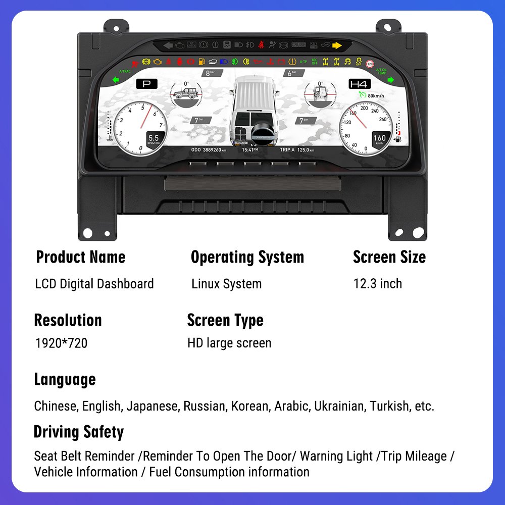 Navihua New Design Auto LCD Dashboard Linux System Car Digital Cluster for Toyota Land Cruiser LC76 LC79 LC70 LC75 2007-2024