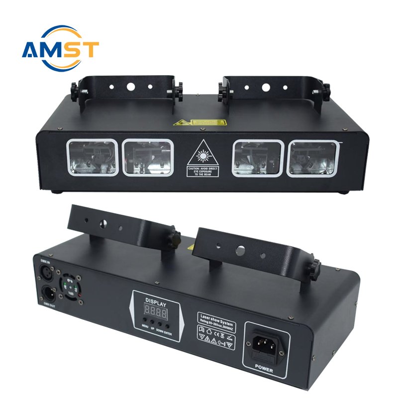 RGB Full Color Laser 4 Holes Batten Beam Line Scan DJ Laser Light DMX 512 Control Stage Lighting for Disco Wedding Club Party