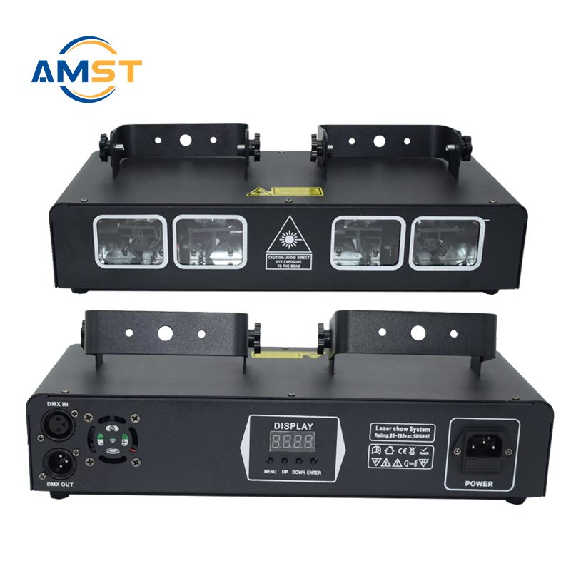 RGB Full Color Laser 4 Holes Batten Beam Line Scan DJ Laser Light DMX 512 Control Stage Lighting for Disco Wedding Club Party