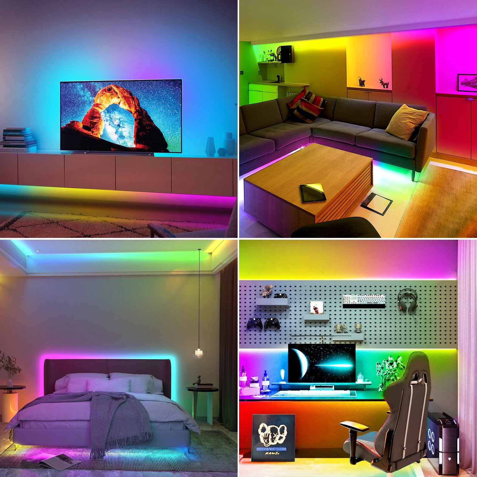 Dream Color LED COB Strip RGBIC Addressable WS2812B 2.7MM 5MM Narrow Width 5V 12V 24V USB Connectivity Aircraft Light