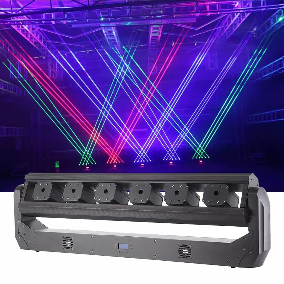 Full Color 6 Eyes Dj Laser Light Disco 500mw Rgb Lazer Light Dmx Stage Moving Head Laser Bar