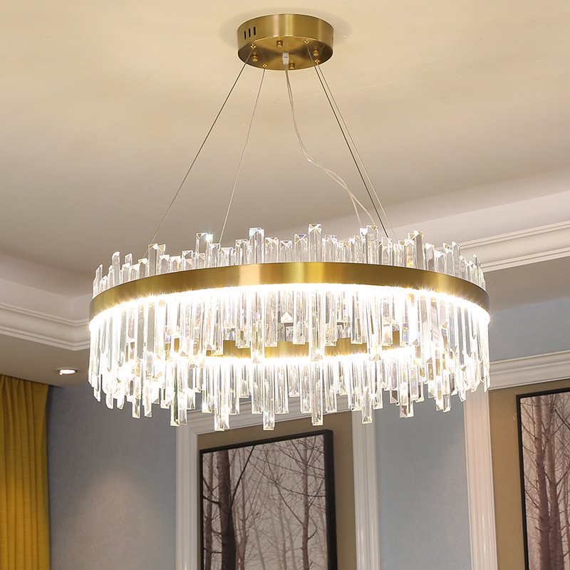 Fancy Copper Luxury European Crystal Lamp in Stock Home Hotel Decor Led Style Cheap Nordic Modern K9 Crystal Chandelier