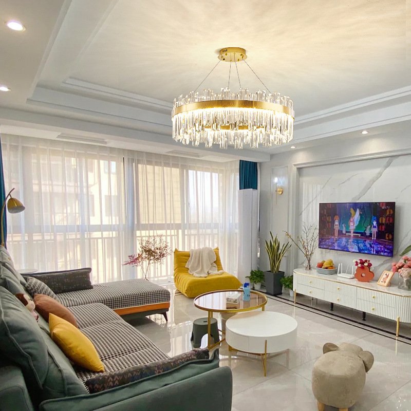 Fancy Copper Luxury European Crystal Lamp in Stock Home Hotel Decor Led Style Cheap Nordic Modern K9 Crystal Chandelier
