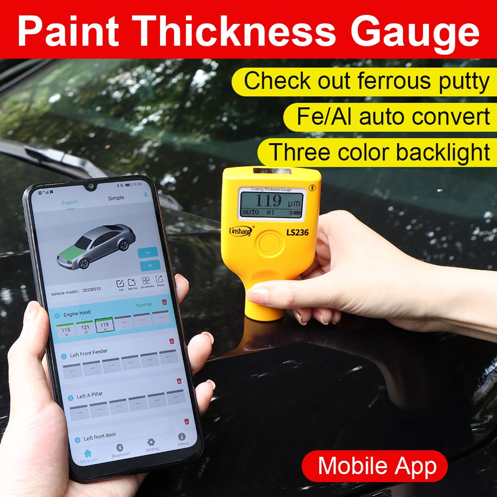 Factory Price LS236 Coating Thickness Gauge Dual Screen High Precision Paint Thickness Gauge For Car