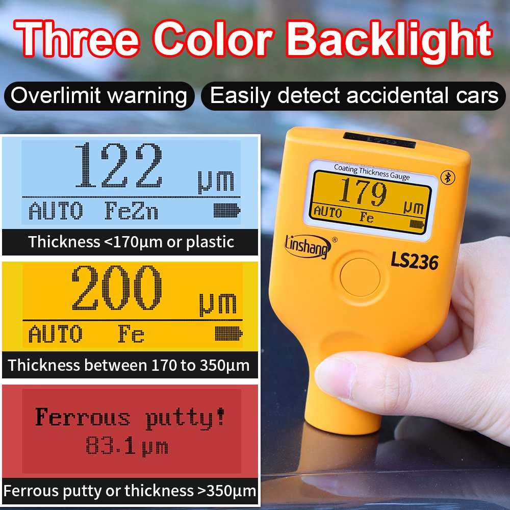 Factory Price LS236 Coating Thickness Gauge Dual Screen High Precision Paint Thickness Gauge For Car