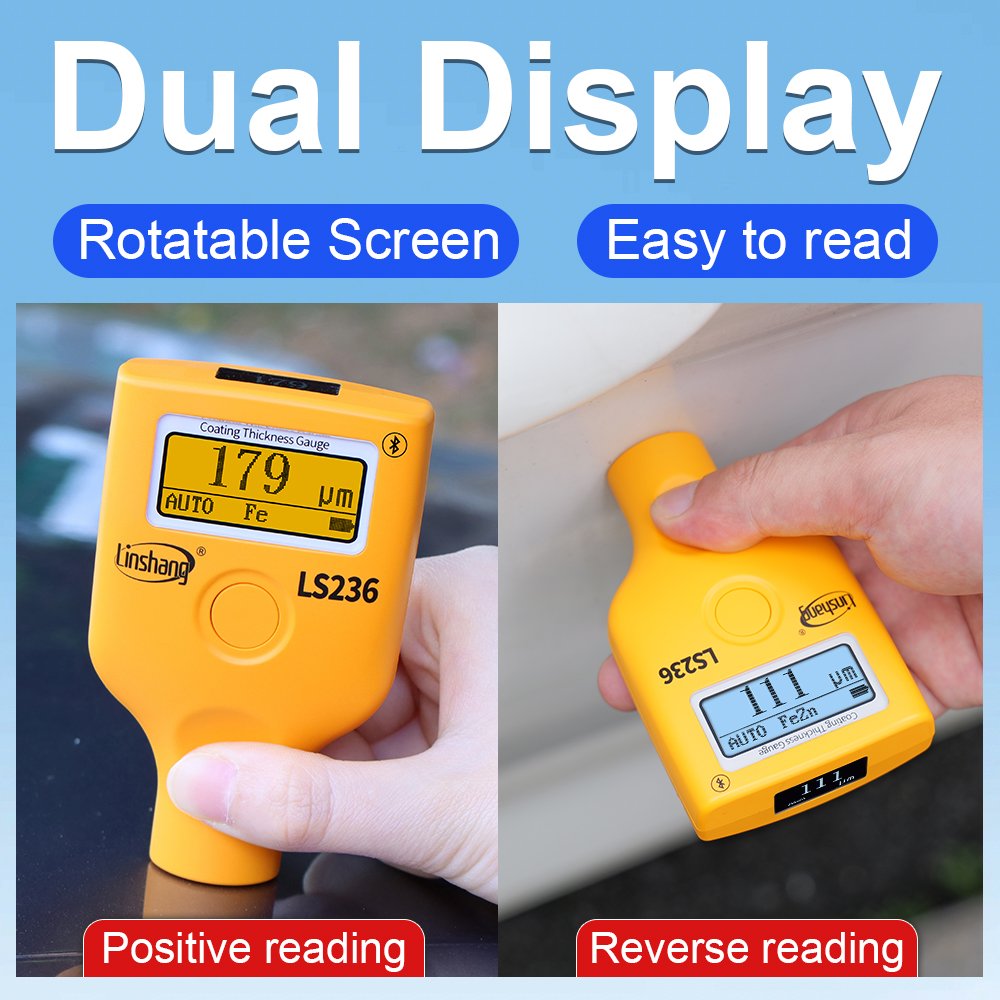 Factory Price LS236 Coating Thickness Gauge Dual Screen High Precision Paint Thickness Gauge For Car