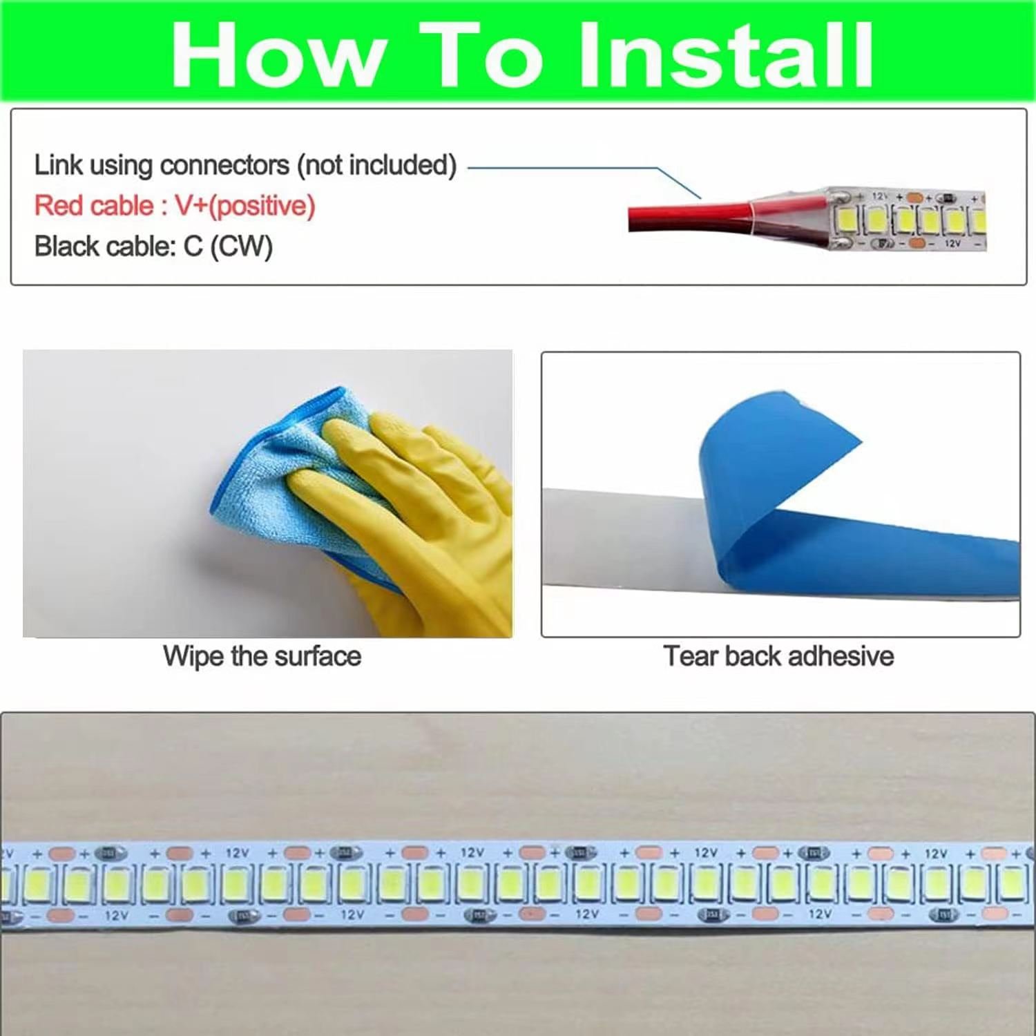 High Quality Indoor Decoration Strip SMD 2835 5V 12V 24V 120LEDs/M 12W/M SMD2835 Led Strip Light