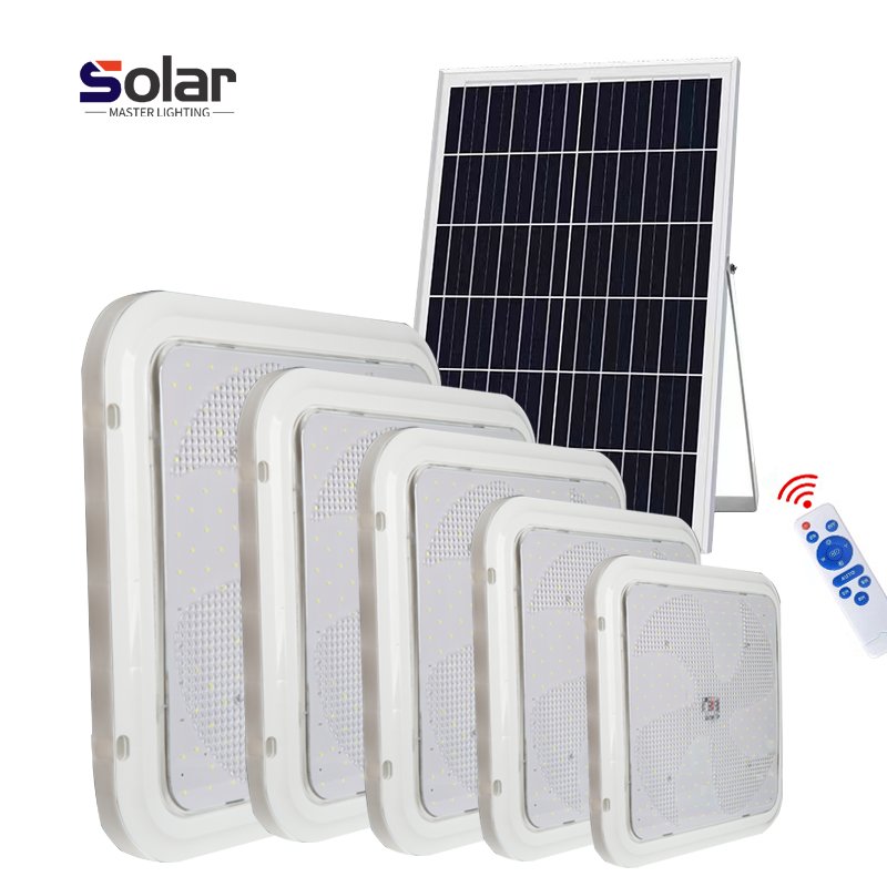 Led Solar Power Square Round Ceiling Lamp Light Light Indoor With Remote for Shed Porch Patio Garage Home Intelligent 100W 200W