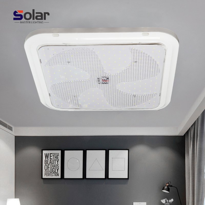 Led Solar Power Square Round Ceiling Lamp Light Light Indoor With Remote for Shed Porch Patio Garage Home Intelligent 100W 200W