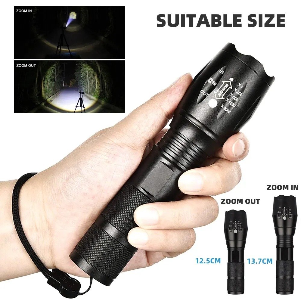 No Battery High Power Camping Led Fishing Searchlight Usb Rechargeable Flashlight Outdoor Waterproof Tactical Hunting Flashlight