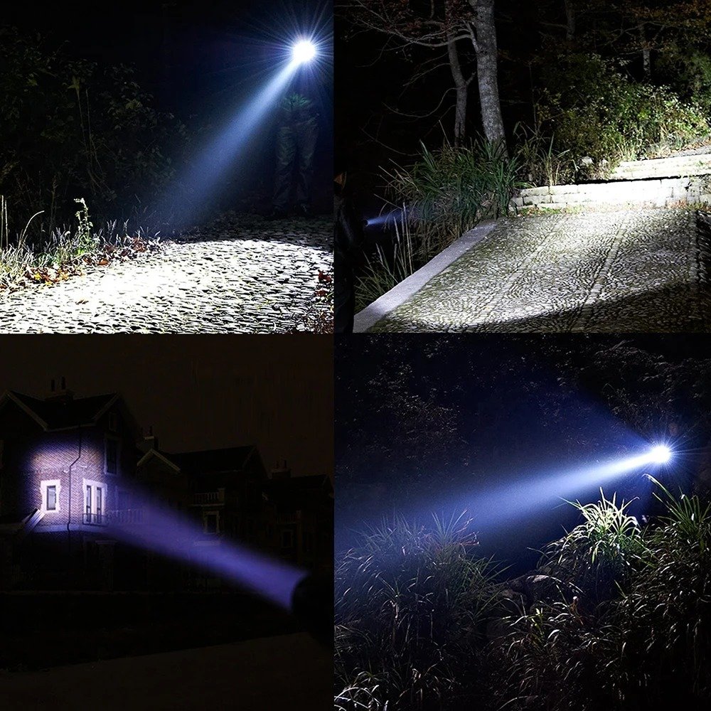 No Battery High Power Camping Led Fishing Searchlight Usb Rechargeable Flashlight Outdoor Waterproof Tactical Hunting Flashlight