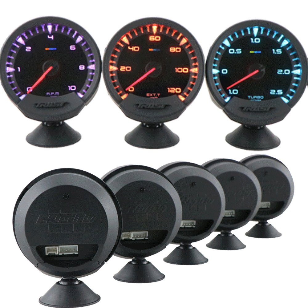 Greddi Sirius Gauge Water Temp Volt Rpm Air Fuel Ratio Boost Vacuum Oil Press Fuel Press Exhaust Oil Temp Gauges EGT Meter