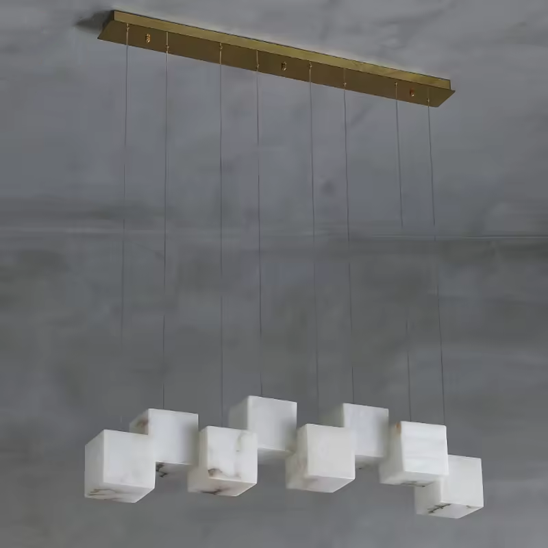 Luxury Drop Light Alabaster Chandelier Ring Pendant Lights Living Room Marble Lamp Alabaster Pendant Light