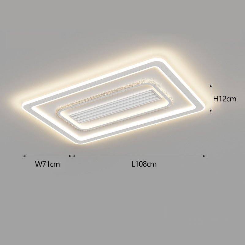 Luxury Fan Light Square Bedroom Decorative Recessed Smart Ceiling FanWith Lights Bladeless Heating Fan Light