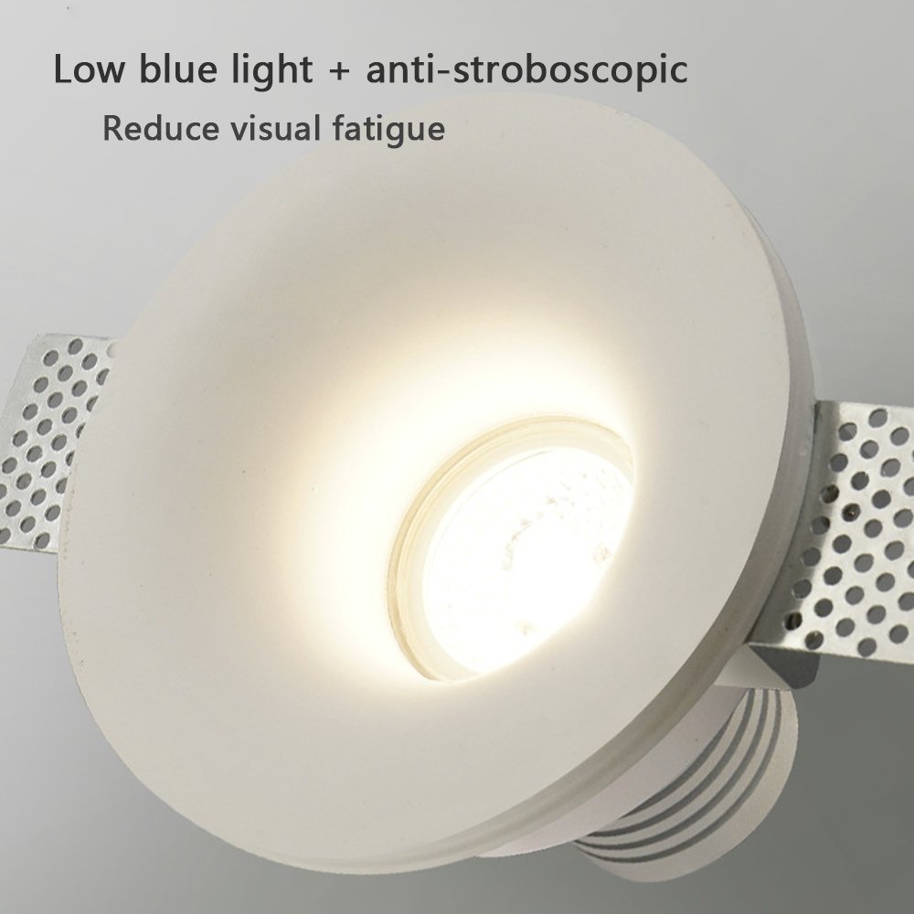 Embedded Gypsum Spotlights LED Embedded Bezel-less Three Color Intelligent Voice APP Dimming Anti-glare Indoor Gypsum Lights