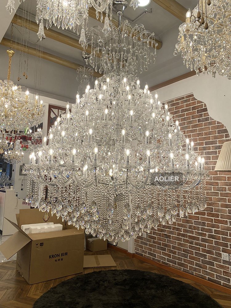 Modern Luxury Crystal Chandelier Decoration Drop Light for Hotel Lobby Villa Living Banquet Hall Modern Big Crystal Chandelier