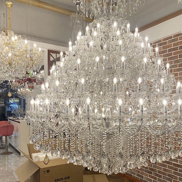 Modern Luxury Crystal Chandelier Decoration Drop Light for Hotel Lobby Villa Living Banquet Hall Modern Big Crystal Chandelier
