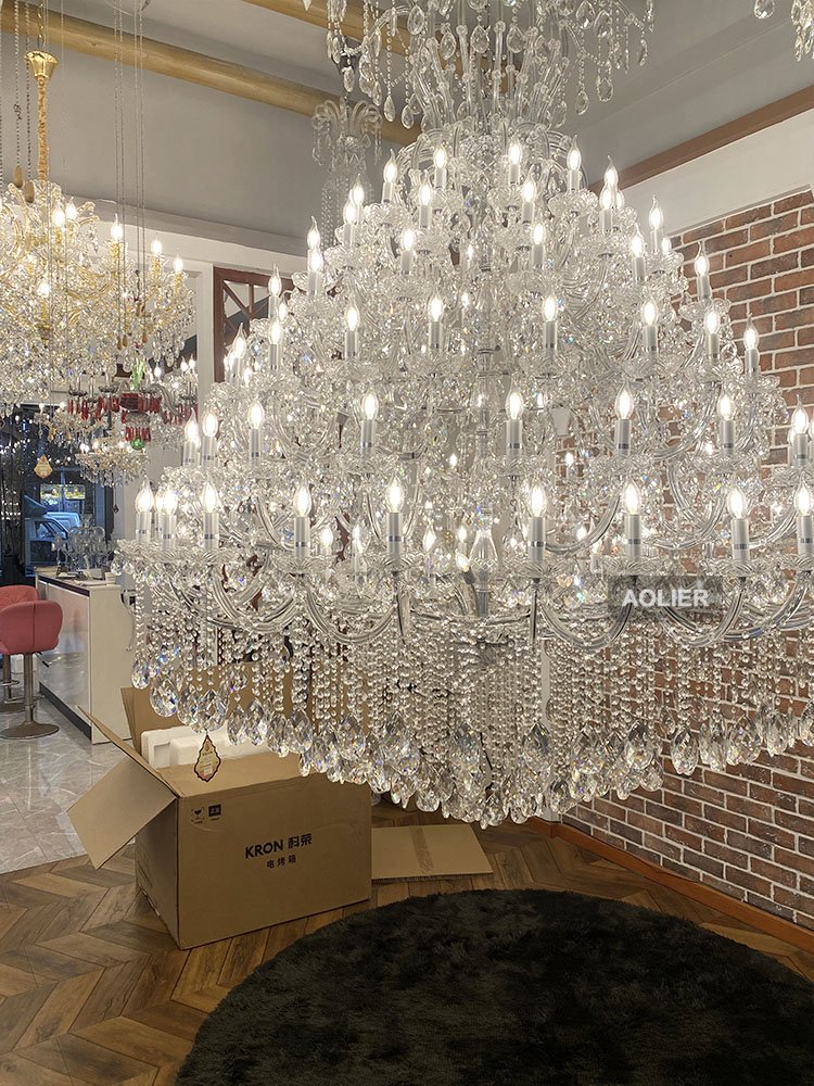 Modern Luxury Crystal Chandelier Decoration Drop Light for Hotel Lobby Villa Living Banquet Hall Modern Big Crystal Chandelier