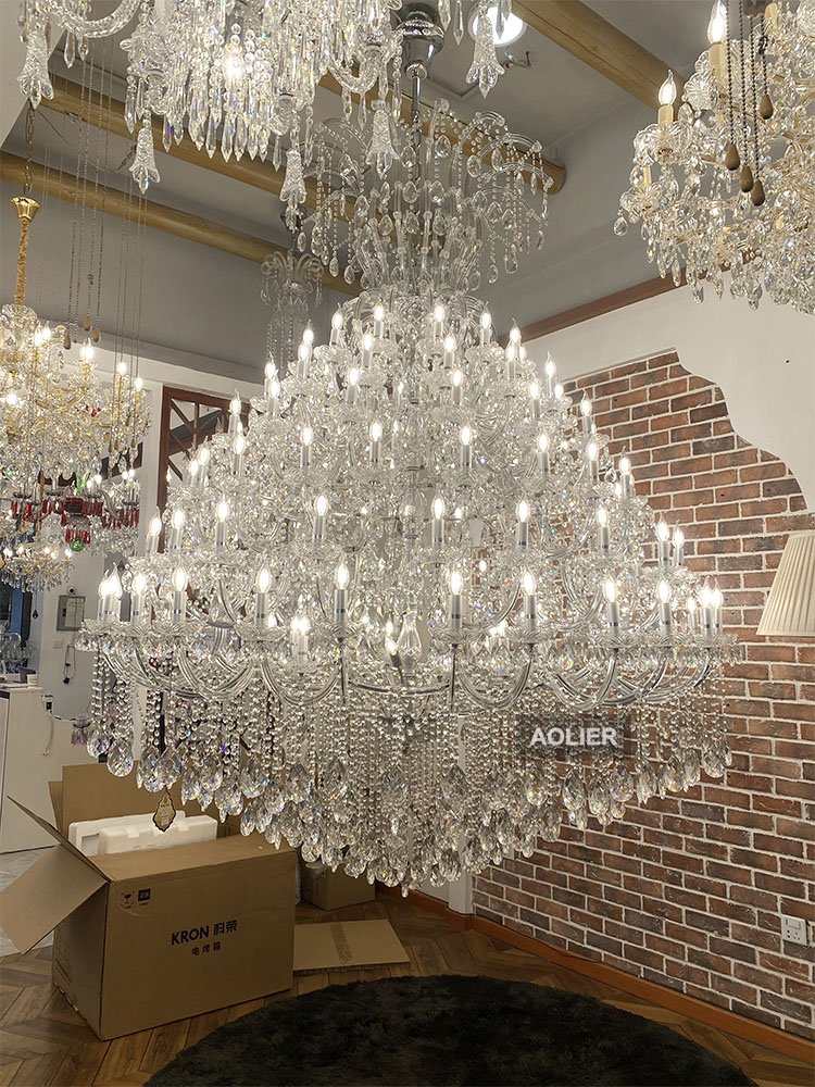 Modern Luxury Crystal Chandelier Decoration Drop Light for Hotel Lobby Villa Living Banquet Hall Modern Big Crystal Chandelier