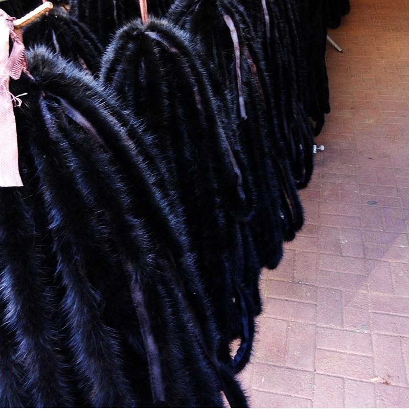 Fur Strips Custom Made Black Mink Fur Trimming for Garment