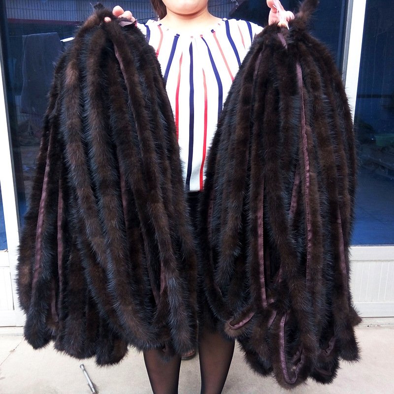 Fur Strips Custom Made Black Mink Fur Trimming for Garment