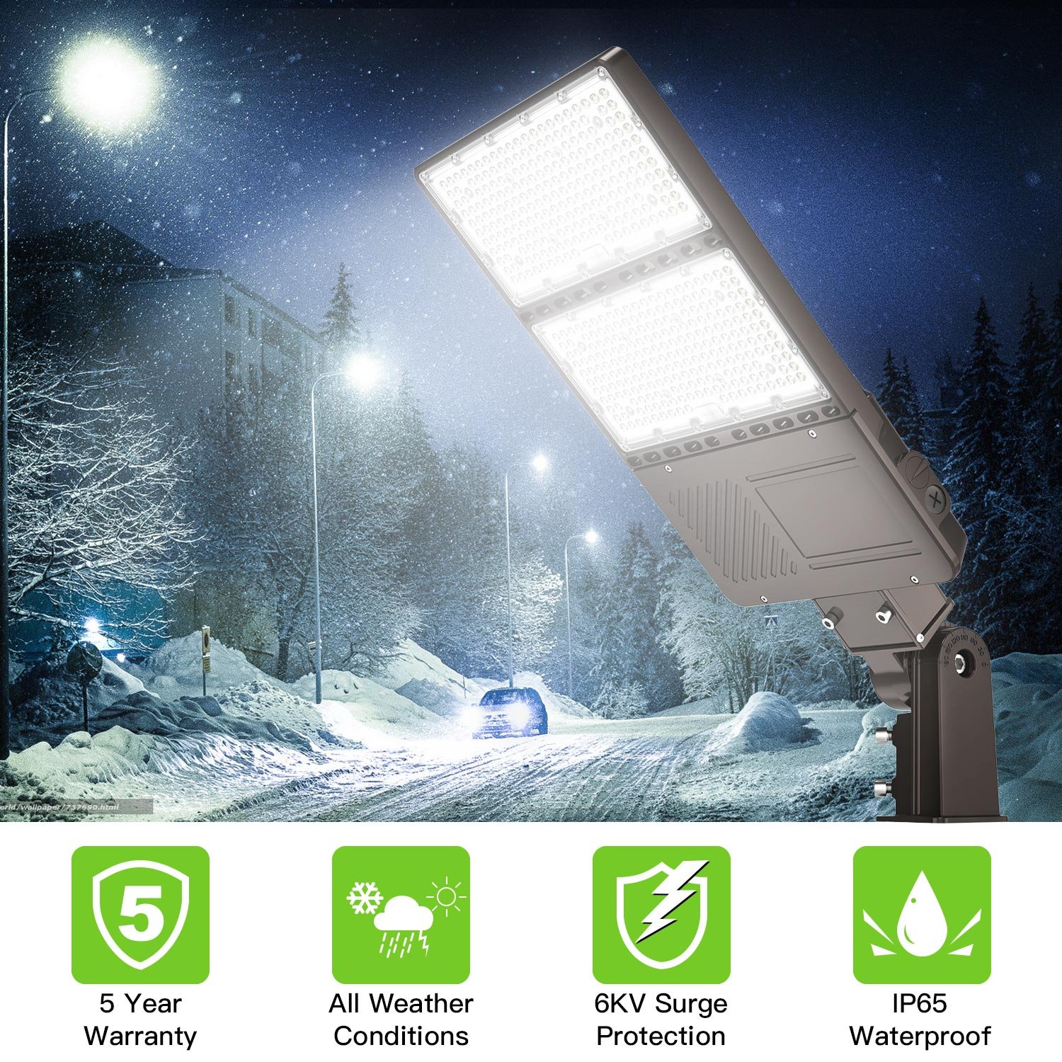 Commercial & Industrial Lighting US Stock 150W 200W 240W 300W 277V-480V Area Tennis Court LED Light Pole Mount Parking Lot Light