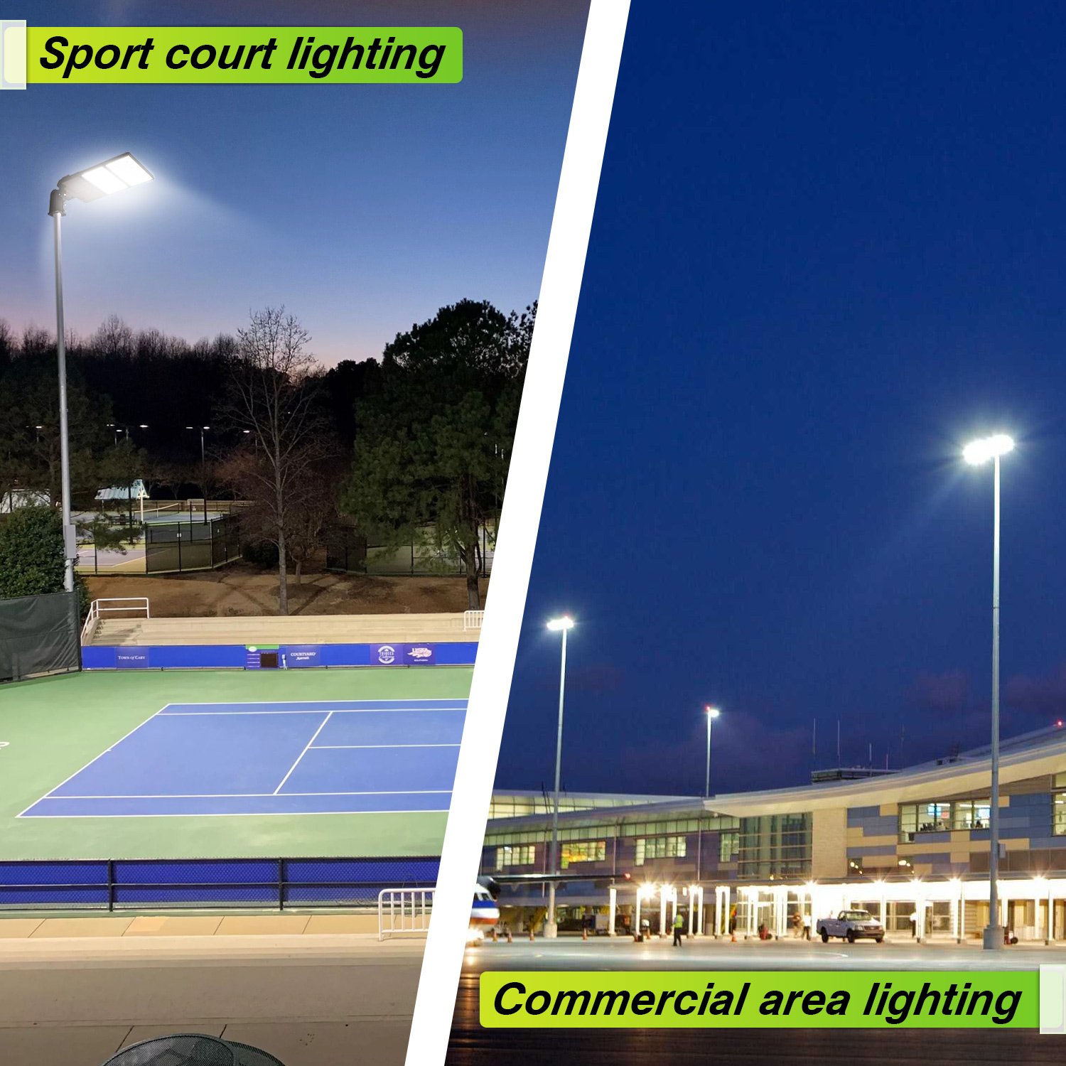 Commercial & Industrial Lighting US Stock 150W 200W 240W 300W 277V-480V Area Tennis Court LED Light Pole Mount Parking Lot Light