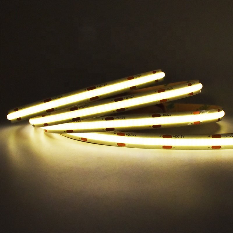 High Cri 90 95 COB LED Tape 2700K 3000K 4000K 6500K 8mm 480 320 Waterproof IP65 IP67 Fob Led Strip 12V 24V COB Led Strip Light