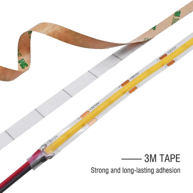 High Cri 90 95 COB LED Tape 2700K 3000K 4000K 6500K 8mm 480 320 Waterproof IP65 IP67 Fob Led Strip 12V 24V COB Led Strip Light