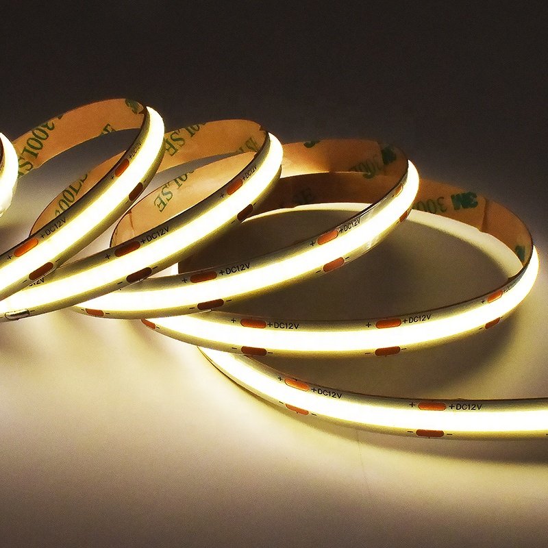 High Cri 90 95 COB LED Tape 2700K 3000K 4000K 6500K 8mm 480 320 Waterproof IP65 IP67 Fob Led Strip 12V 24V COB Led Strip Light