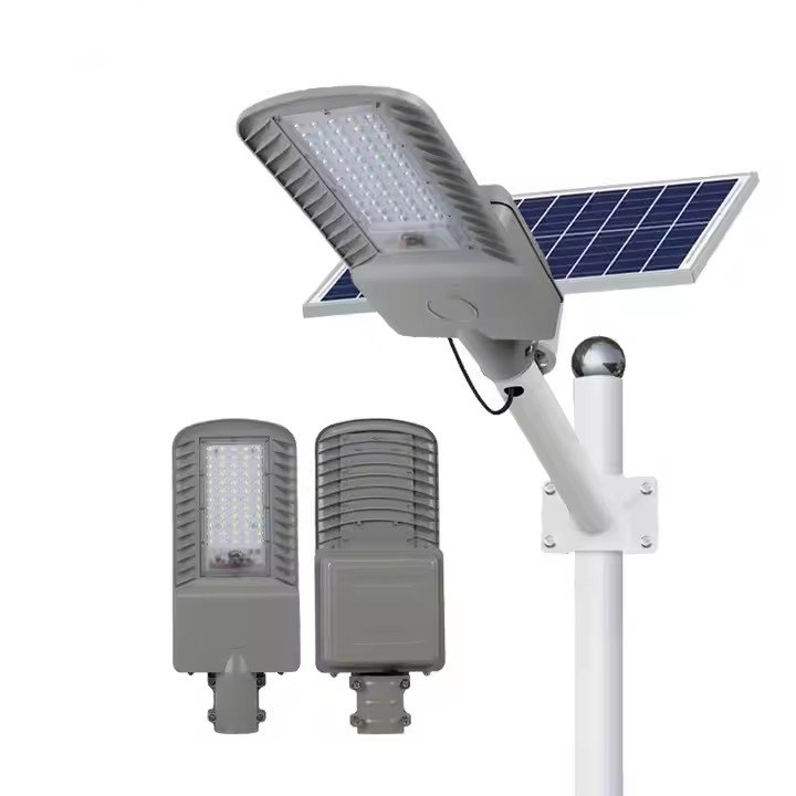 30w 40w 50w 60w 100w 150w Aluminum IP65 Waterproof Outdoor Remote Control Split Street Lamp All in Two Led Solar Street Light