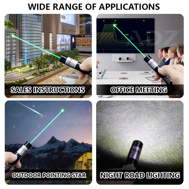 ADZ High-power Professional Laser Pen USB Charge Flashlight Green Laser Pointer
