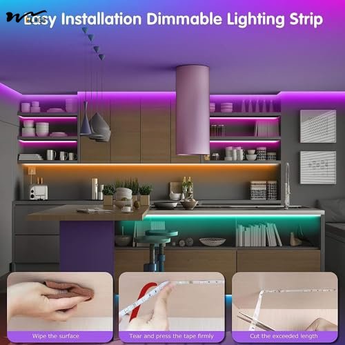 Led Lights for Bedroom 100ft (2 Rolls of 50ft) Music Sync Color Changing Strip Lights with Remote and App Control RGB Strip