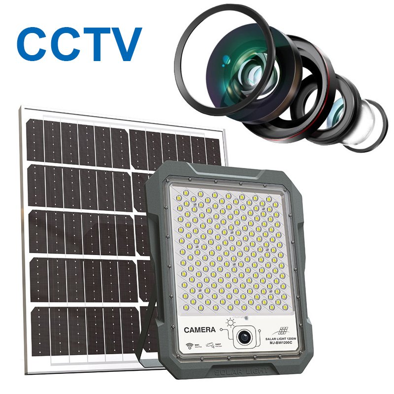 Omsen Integrated Lampe Aluminium Dusk to Dawn Solar Camera Lamp Outdoor With Solar Street Flood Light for Courtyard Garden