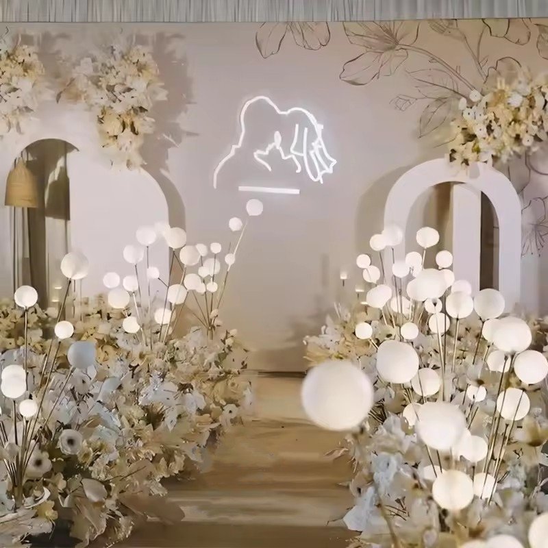 Wedding Table Centerpieces Stands Luminous Happy Apple Tree Wedding Decoration Stage Aisle Road Lead Guide Iron Plating Light