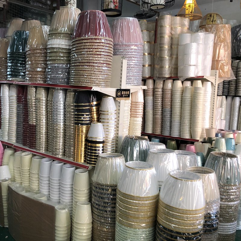 Custom Lampshade Cylindrical Oval Empire Rectangle White Linen Fabric Lamp Covers & Shades