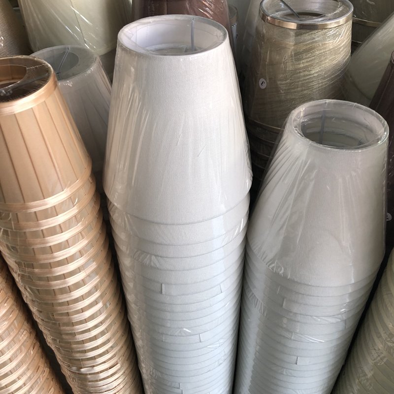Custom Lampshade Cylindrical Oval Empire Rectangle White Linen Fabric Lamp Covers & Shades