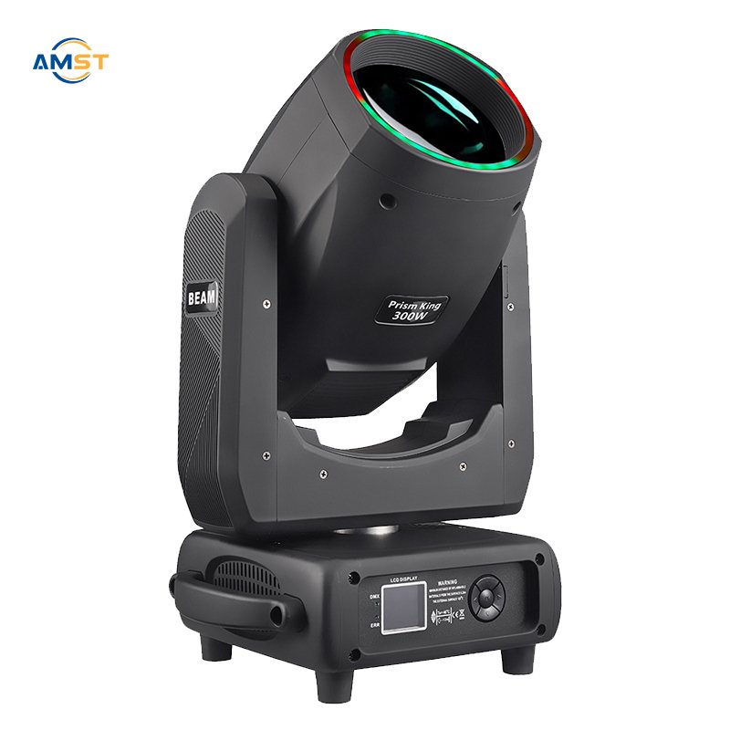 Prism King 300W Beam Moving Head Light New Arrival 2024 4 Kinds of Prisms Beam with LED Ring Circle Strips DMX Control for DJs