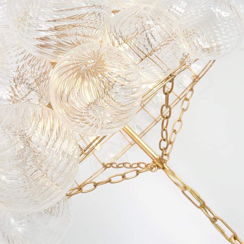 Custom Nordic Chandelier Ball Bubble Indoor Dining Room Living Room Luxury Light Fixtures Blown Glass Chandelier